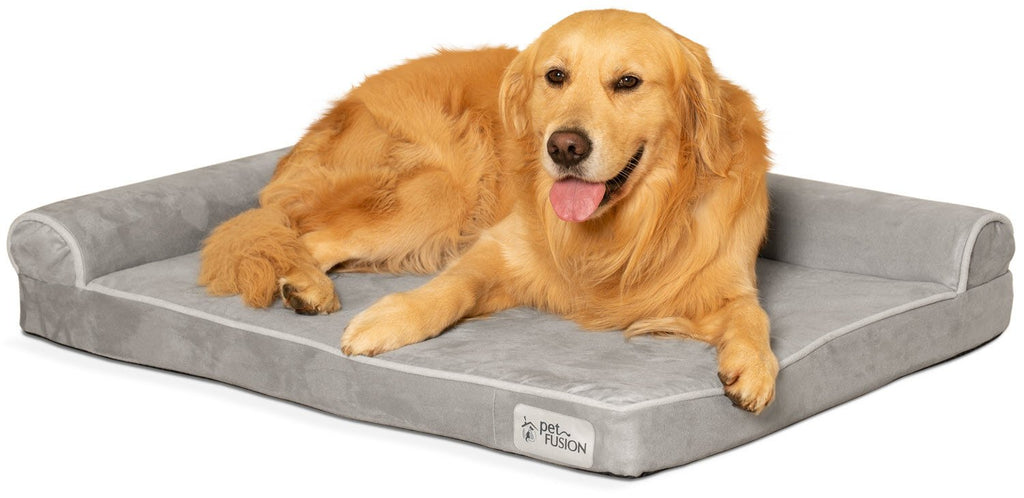 PetFusion BetterLounge Orthopedic Dog Bed | Solid CertiPUR-US Memory Foam Waterproof liner | Large & XL | Removable Micro-Suede Cover Available Separately 1 Yr Warranty Grey