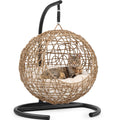 YITAHOME Cat Swing Bed with Stand & Cushion Cat Egg Chair with Rattan Wicker Appearance Indoor Hanging Swinging Cat Bed for Cats Small Dogs and Small Animals Orange