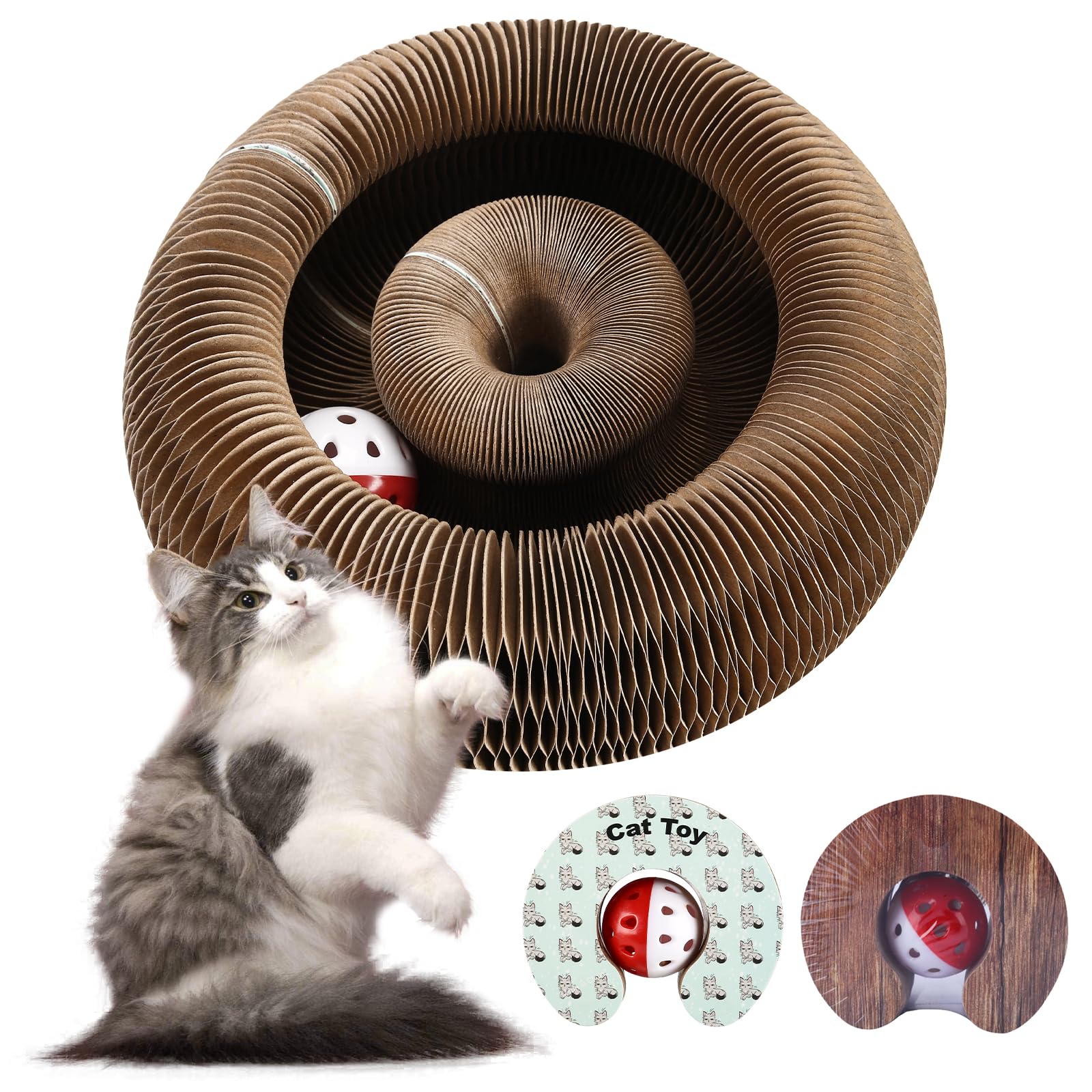 FuuZhhen Cat Scratchers for Indoor Cats Interactive Cat Toy Board with Cat Ball Track Magic Organ Toy Engaging Mental Stimulation Physical Exercise Perfect Indoor Activity