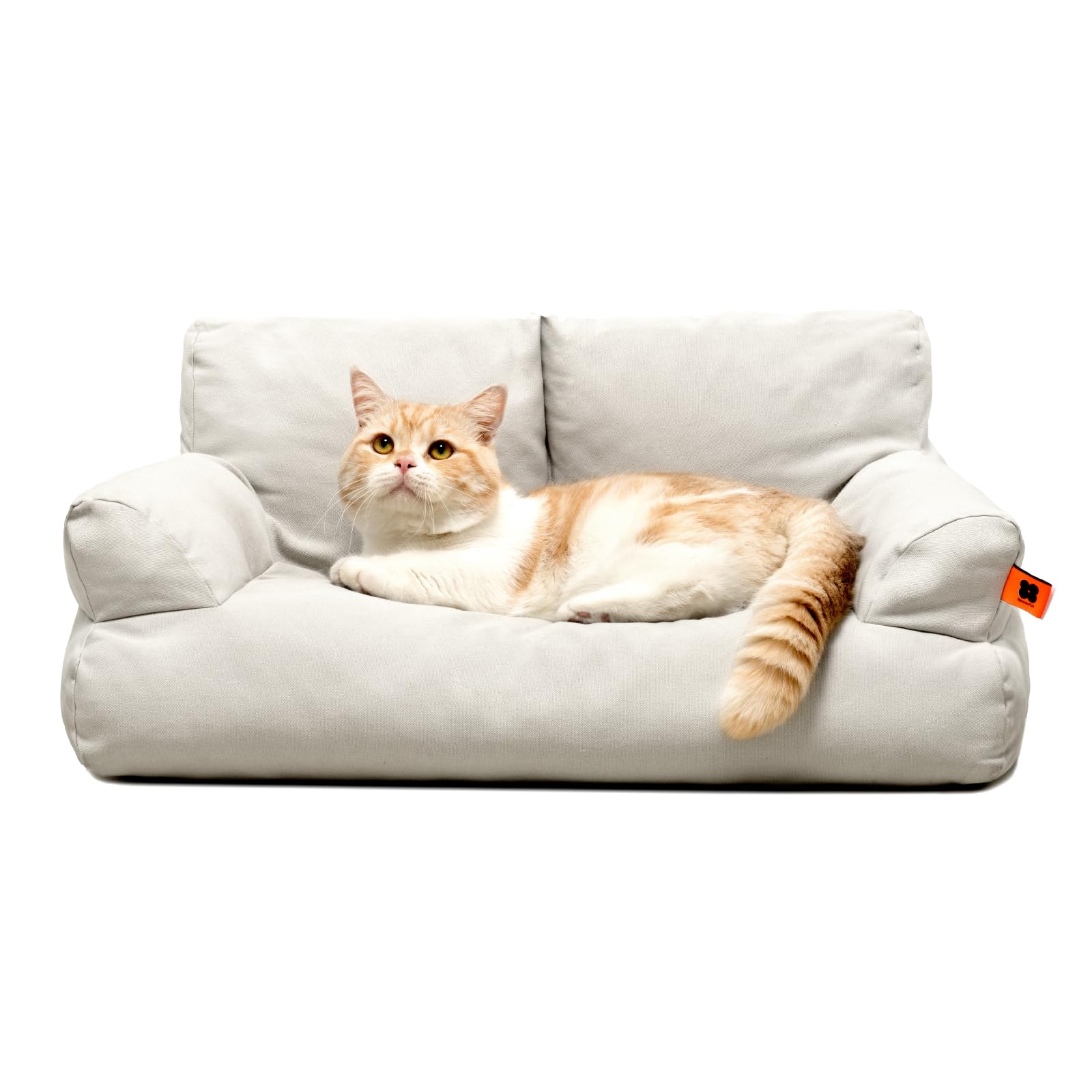 MEWOOFUN Pet Sofa Bed for Medium Pets Cat Couch Cat Bed with 26×19×13 Inch Removable Washable Cover Nonskid Bottom Puppy Couch Pet Bed up to 25 lbs (Grey)