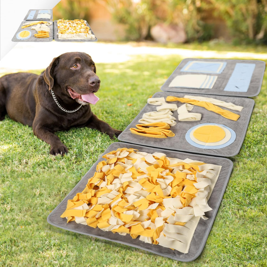 STELLAIRE CHERN Snuffle Mat for Dogs 51" x 17" Small and Large Breed Interactive Sniff Mat for Slow Eating Keep Busy Stress Relief Dog Mental Stimulation Toys Spliced Three-in-one