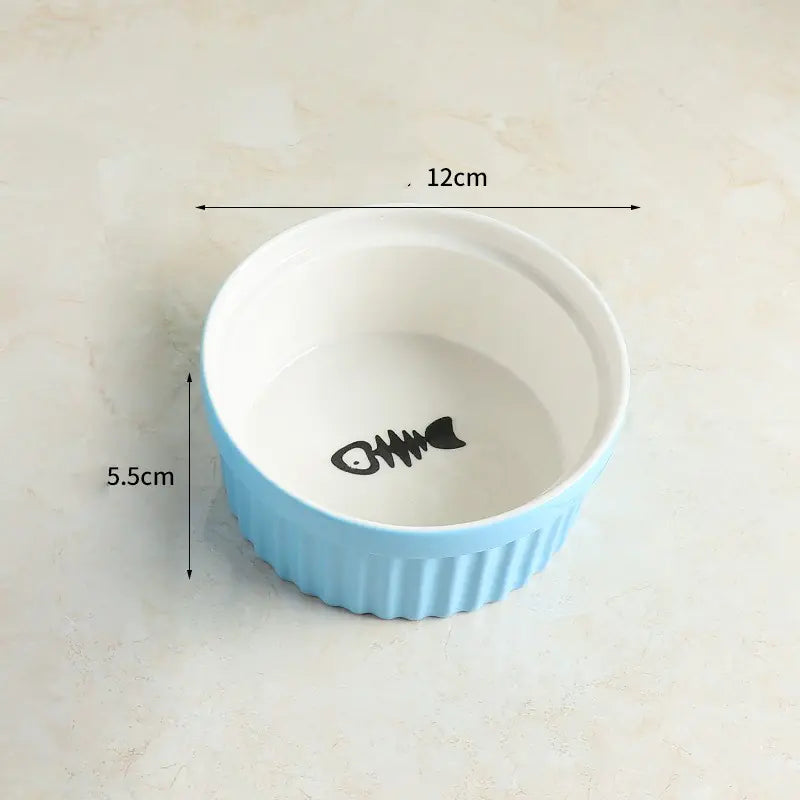 Ceramic Cat Bowl with Iron Stand for Pet Feeding