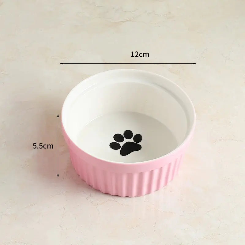 Ceramic Cat Bowl with Iron Stand for Pet Feeding