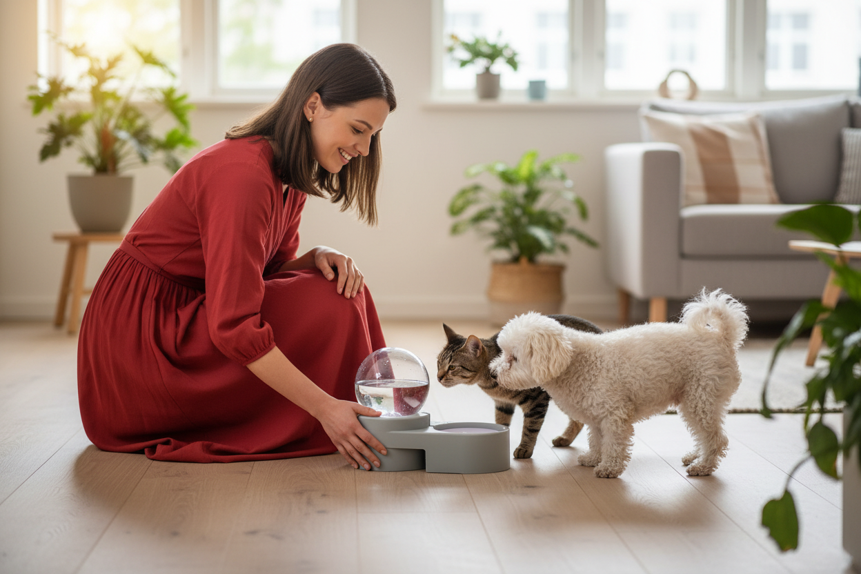 Auto Water Bowl - Red Dress
