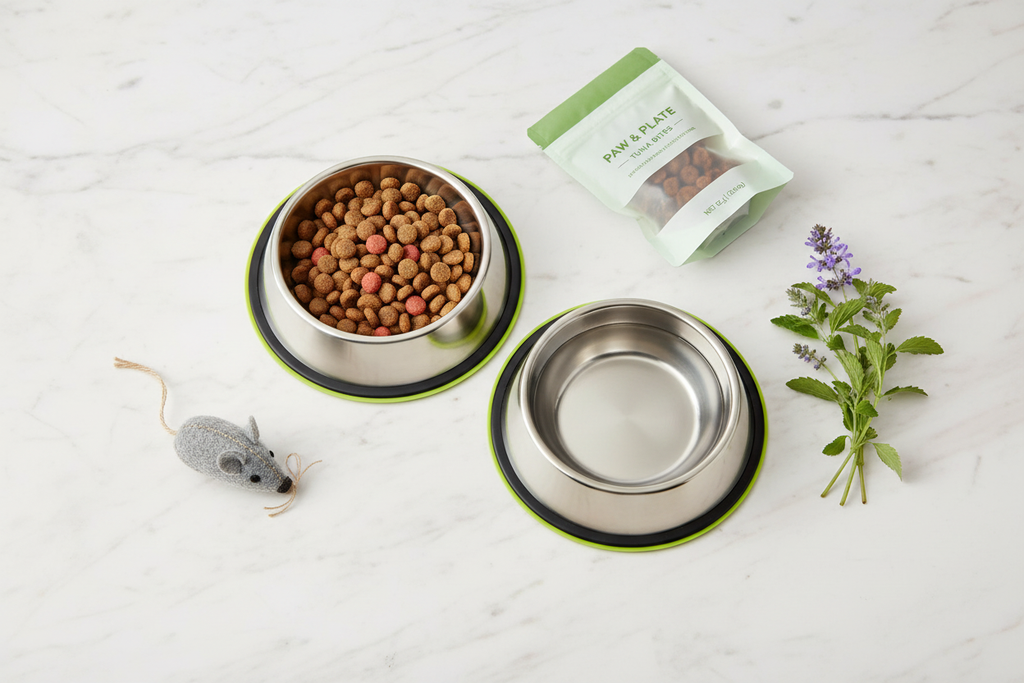 Cat Bowl Set - Flat Lay