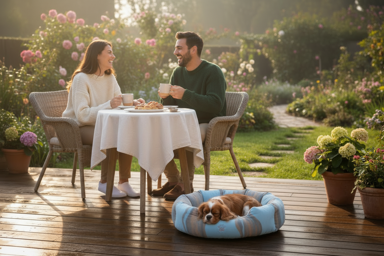 Cozy Dog Bed - Dachshund Garden Breakfast
