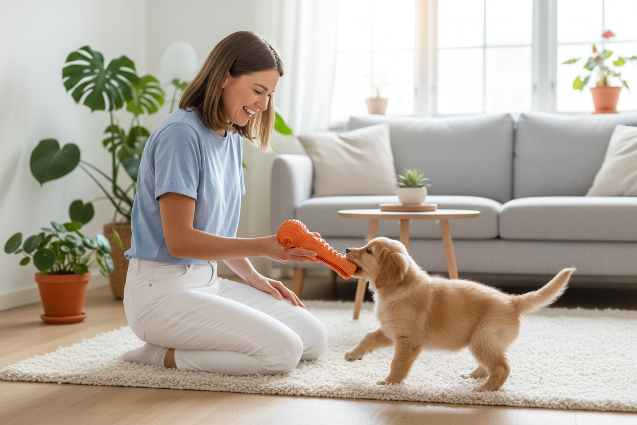 Dog Chew Toy - Woman and Puppy