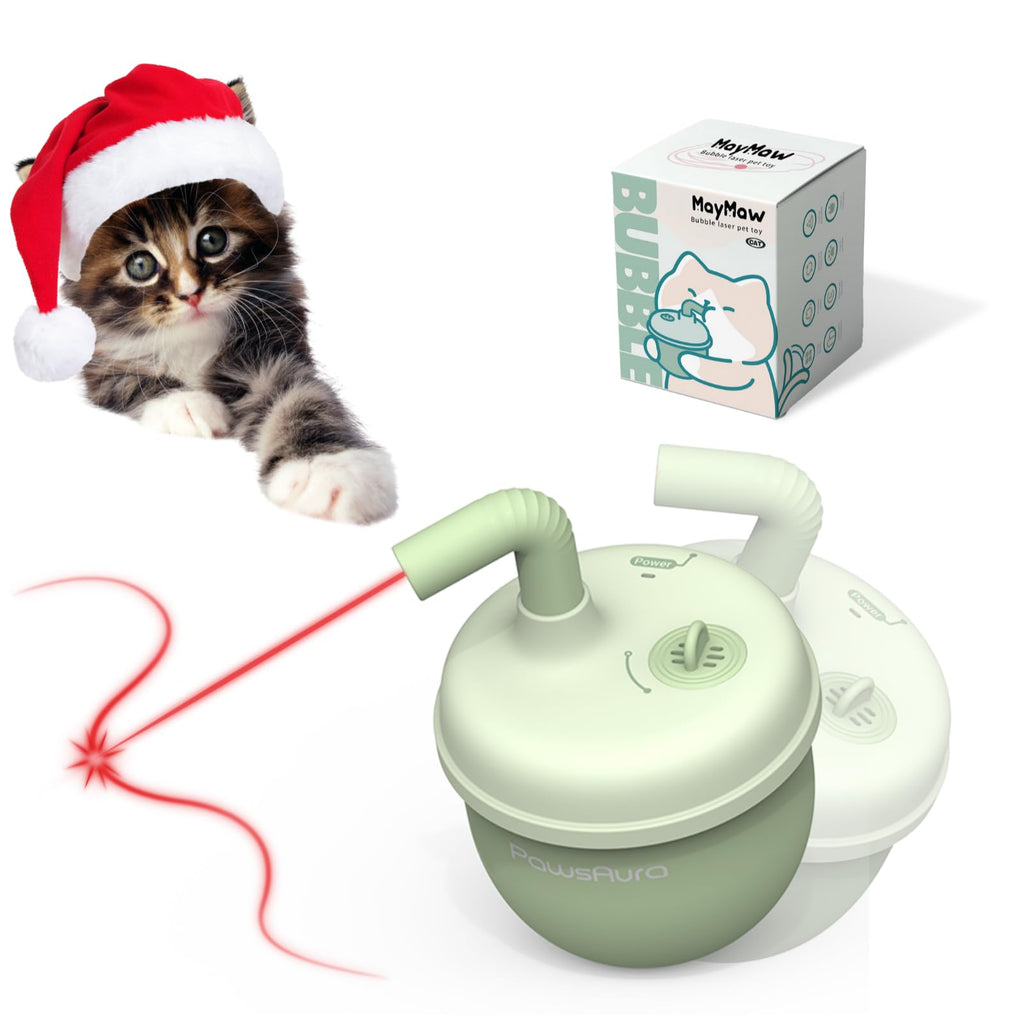 MayMaw Cat Laser Toy Bubble Automatic Cat Toy with Tumbler Design Interactive Cat Toy with Catnip/Silvervine Best Cat Toys with Fast & Slow Mode Rechargeable Cat Toys for Bored Indoor Adult Cats