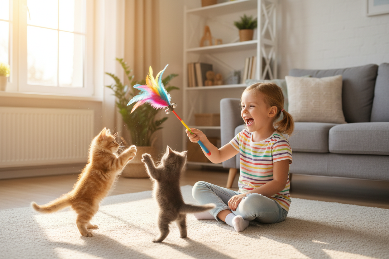 Feather Wand - Kids and Kittens