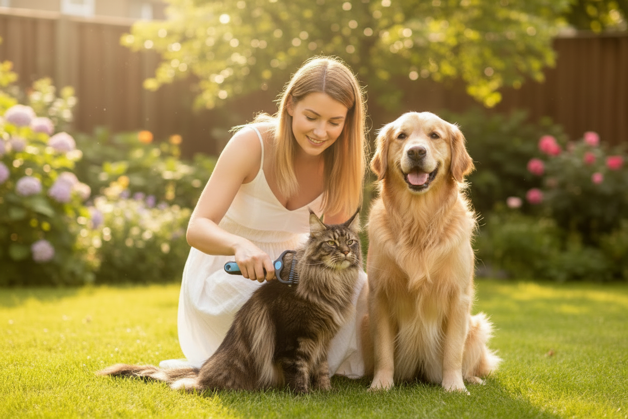 Grooming Brush - White Dress Garden