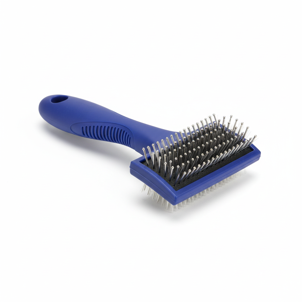 Professional dog grooming brush with ergonomic handle