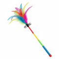 Colorful cat feather wand toy with bell