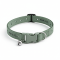 Green cat collar with safety buckle and bell