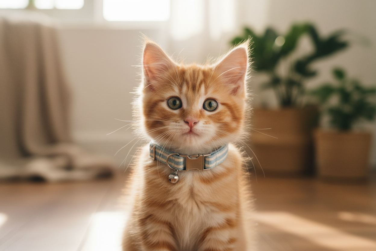 Kitten Wearing Collar