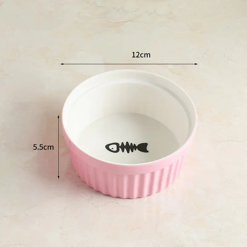 Ceramic Cat Bowl with Iron Stand for Pet Feeding