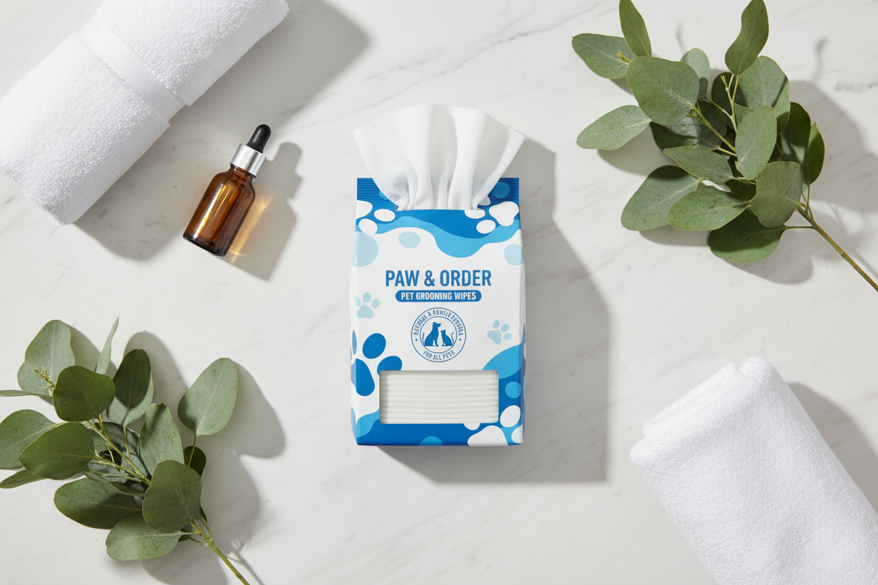 Pet Grooming Wipes - Spa Flat Lay