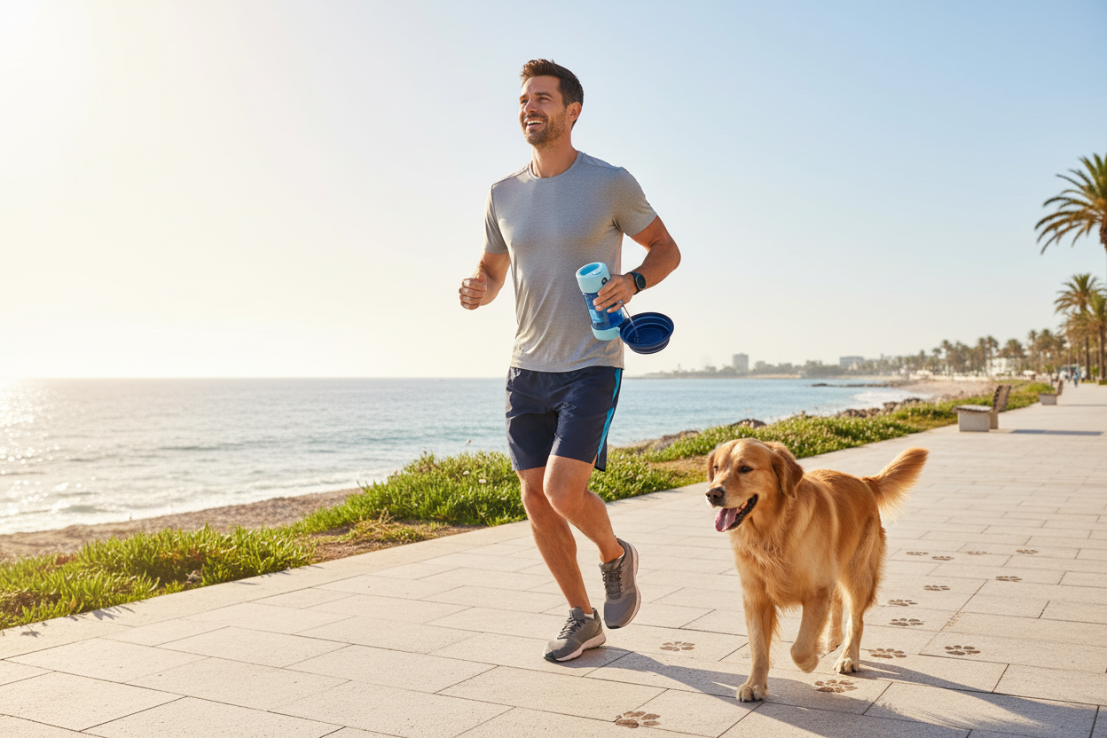 Pet Water Bottle - Ocean Promenade Jog