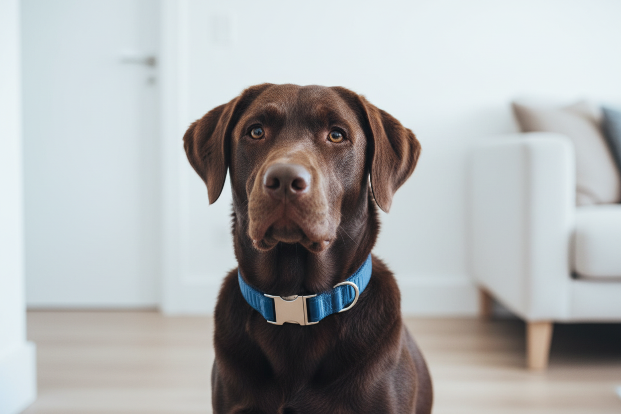 Premium Dog Collar - Indoor Silver Hardware