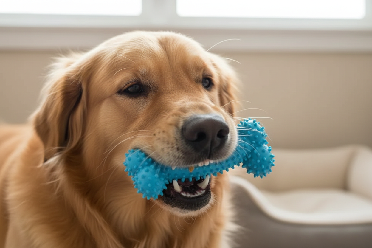 Spiky Bone Chew Toy - Close Up