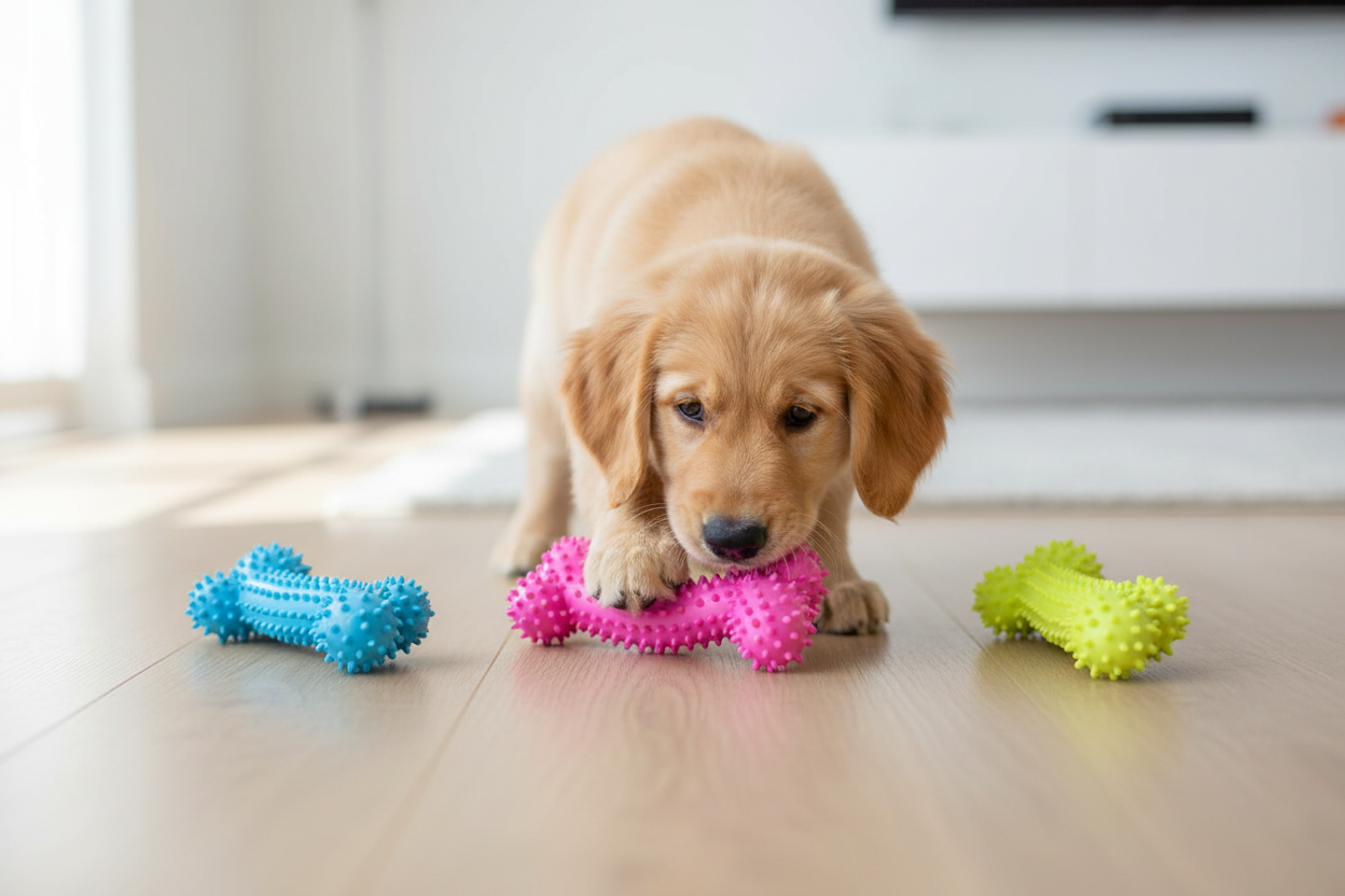 Spiky Bone Chew Toy - Puppy Scene